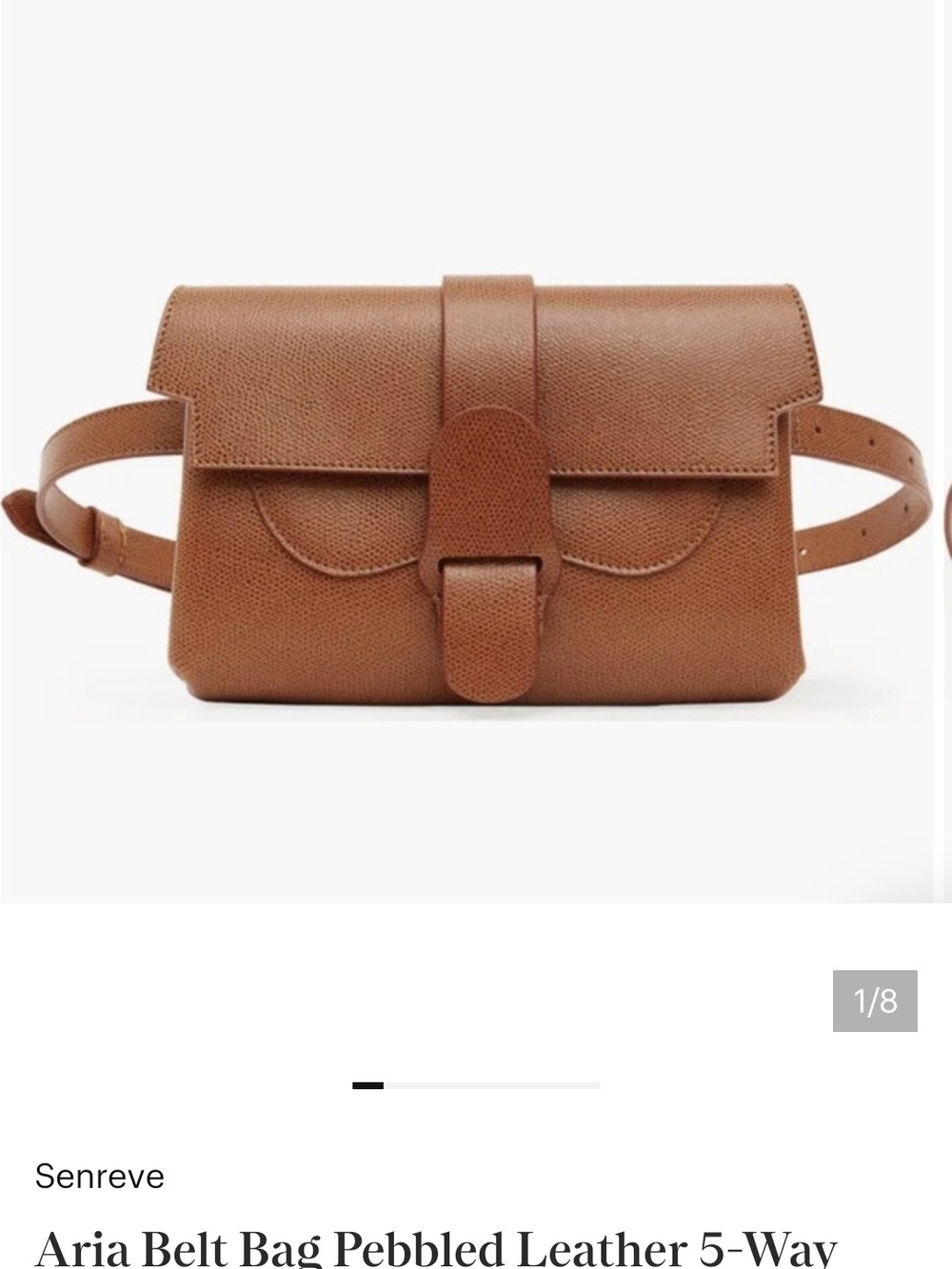 Senreve Aria Belt Bag in Warm Brown Pebbled Leather